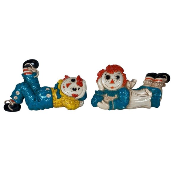 Raggedy Ann & Andy Plastic Wall Plaques Hangings Art Bobbs Merrill Vintage 1977 - Picture 3 of 11